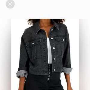 INC Cheetah Print Dark Denim Jean Jacket NWT